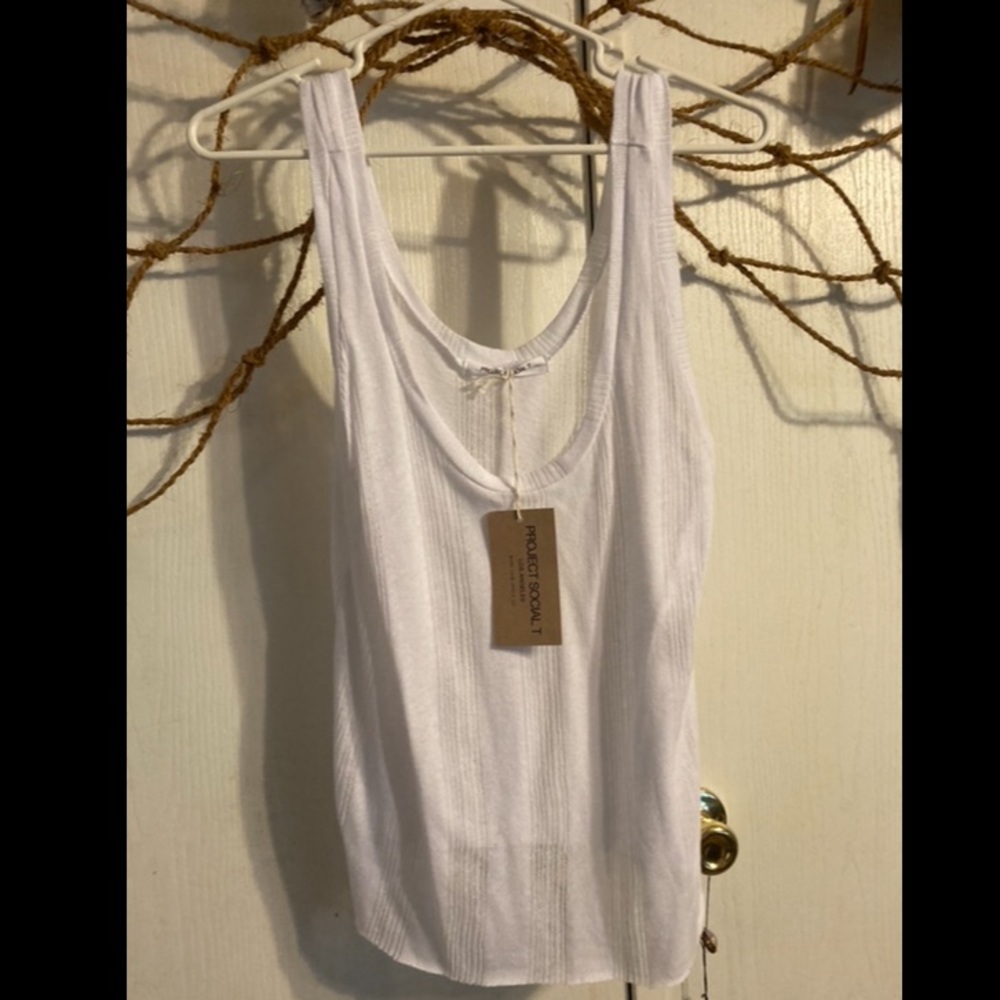 NWT, White sheer and flowy tank top
